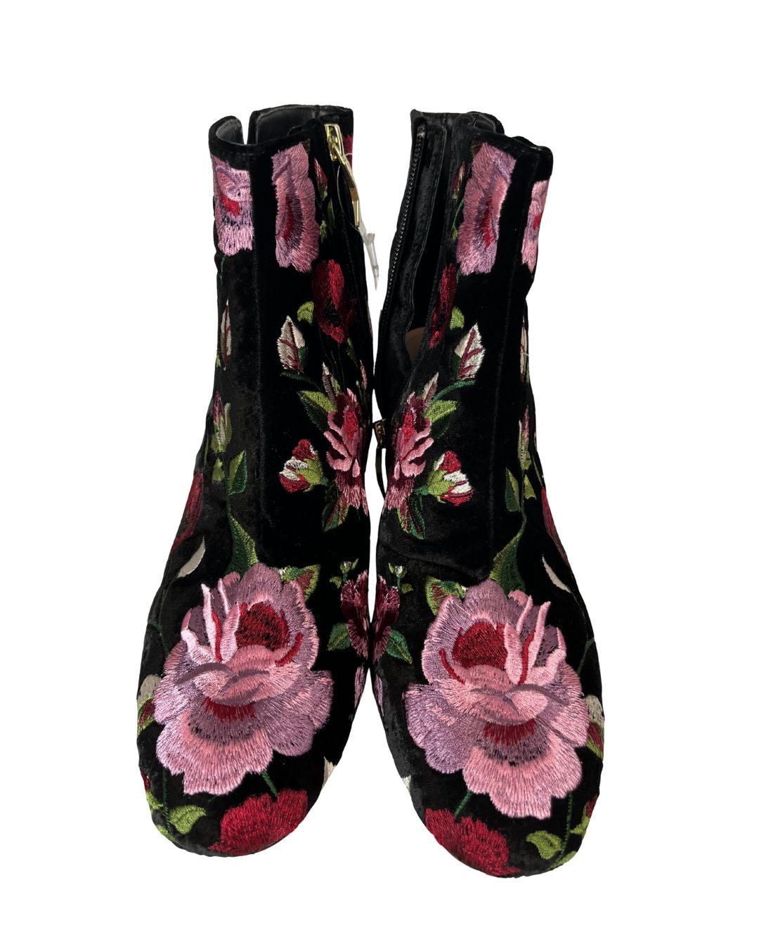 KATE SPADE Lucine Floral Black Velvet Boots (Size 8.5)
