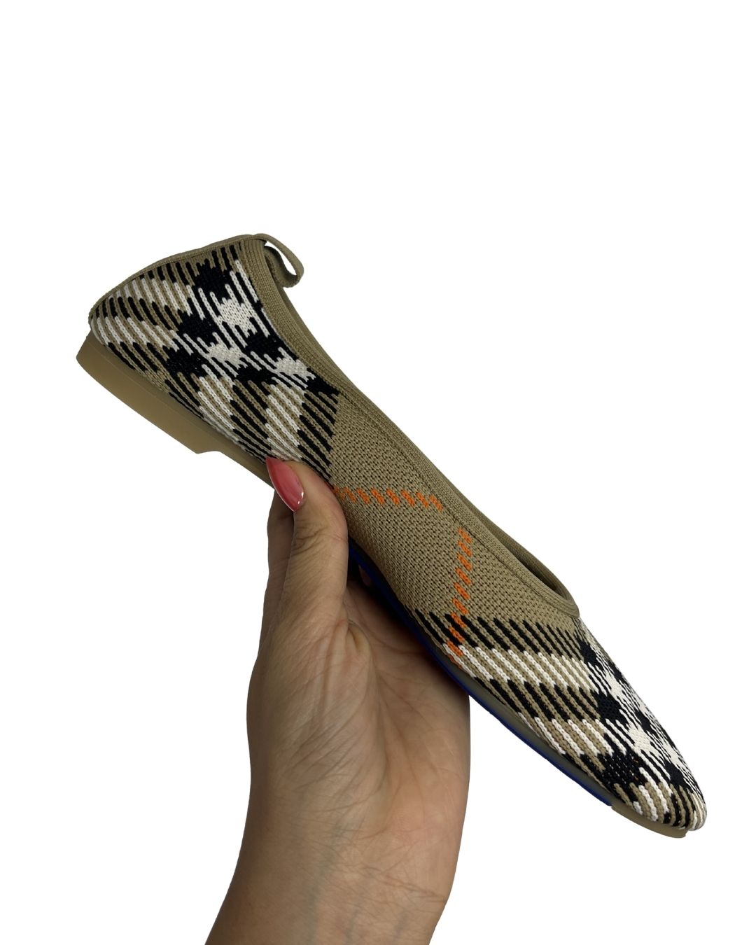 BURBERRY Check Knit Baby Ballerina Flats (Size 6.5)