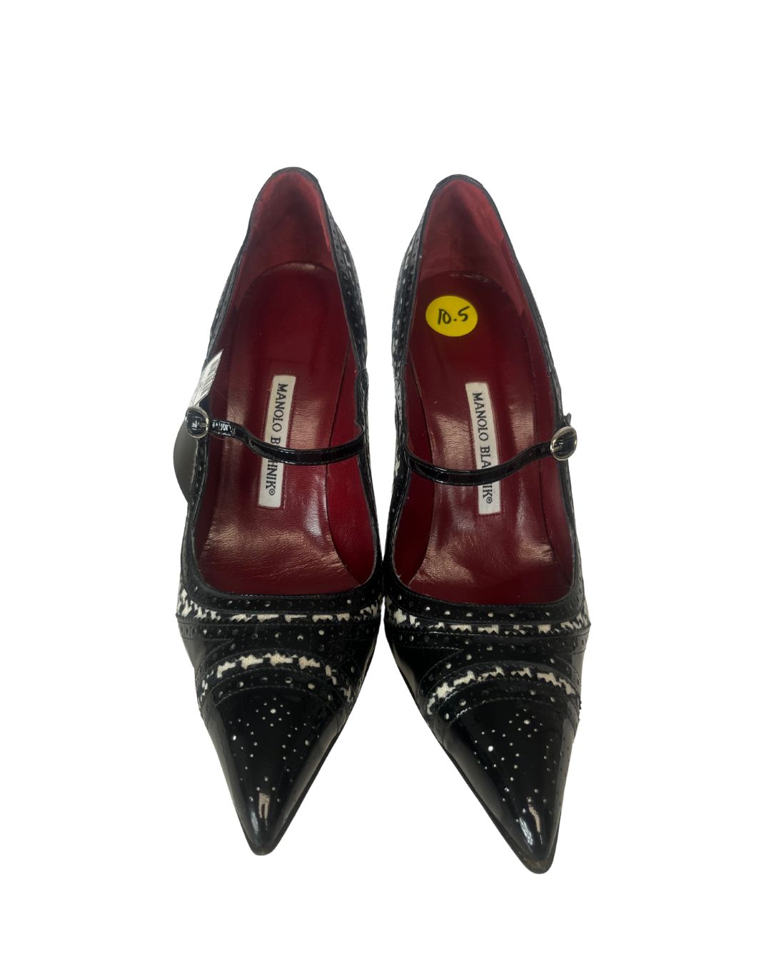 Manolo Blahnik Mary Jane Checkered Pumps (EU 40)