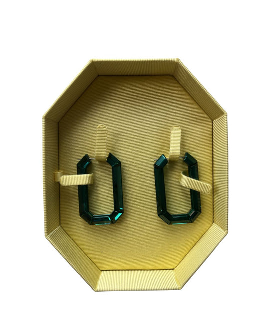SWAROVSKI Lucent Green Hoop Earrings