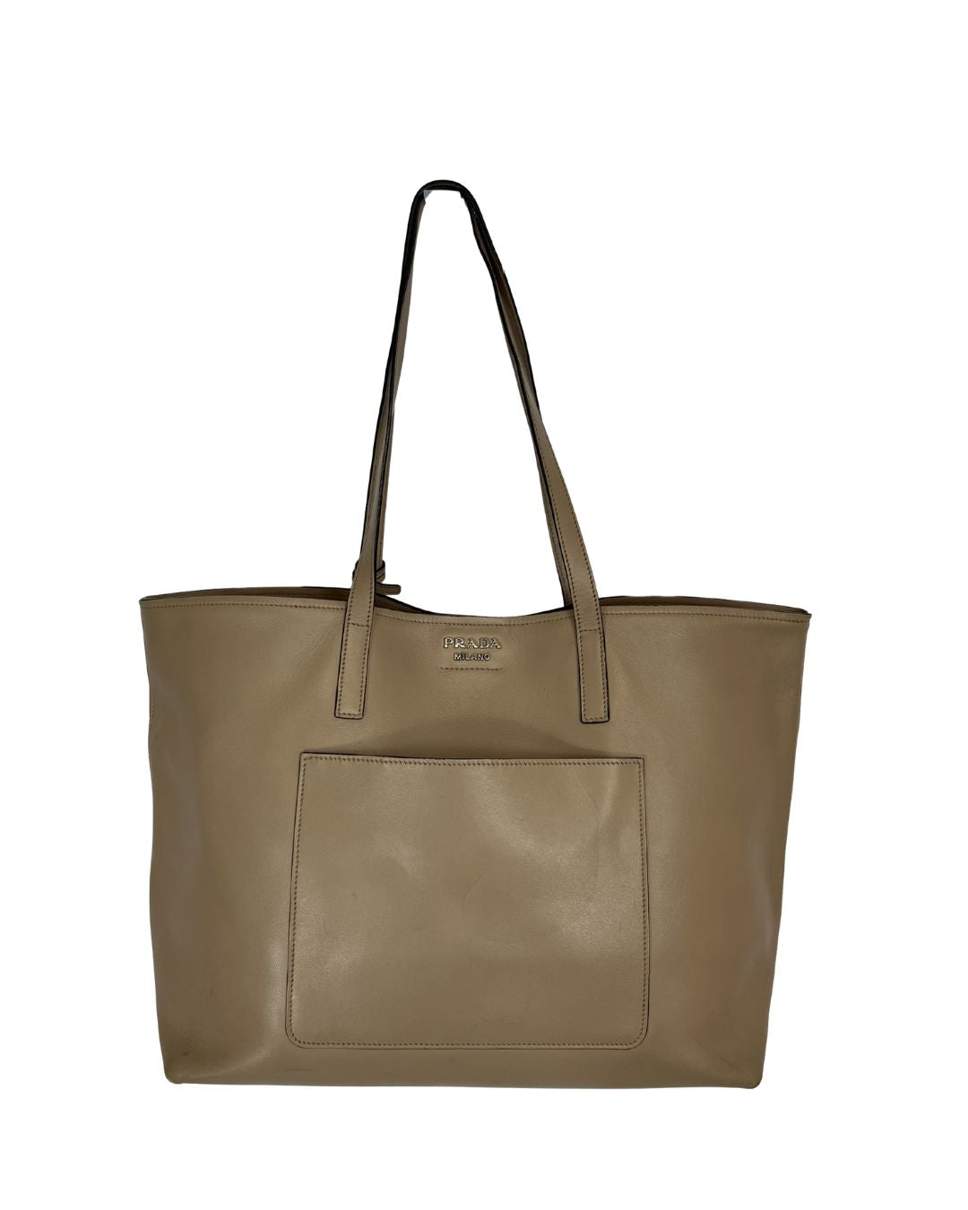 PRADA City Calf Leather Tan Tote Bag