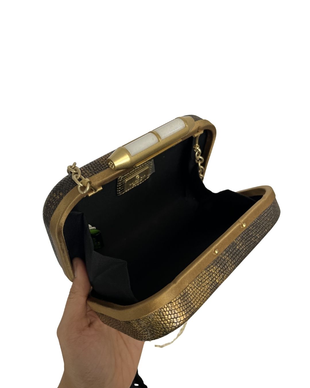 SHANGHAI TANG Black & Bronze Evening Bag