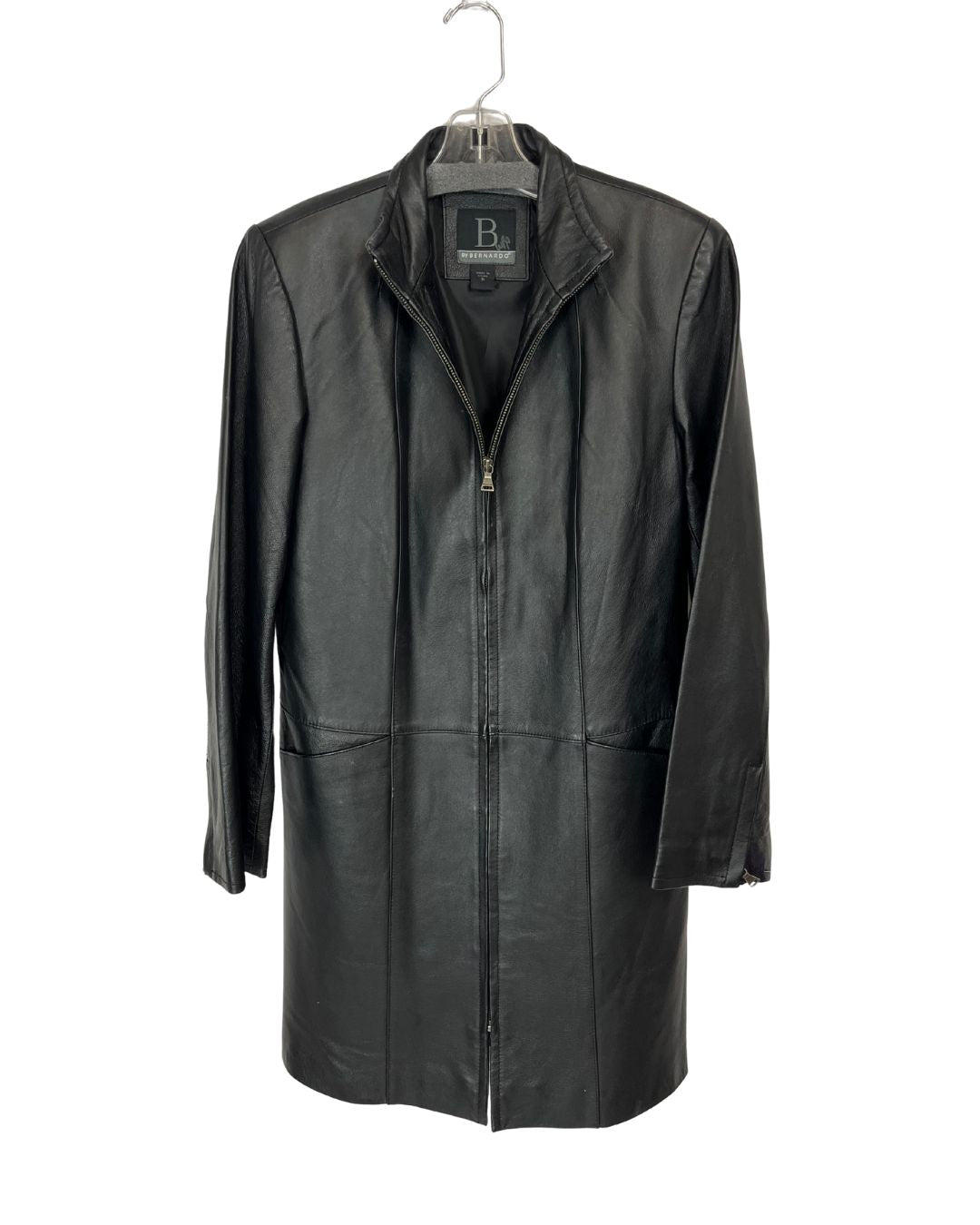 BERNARDO Women's Black Leather Coat (Size S)