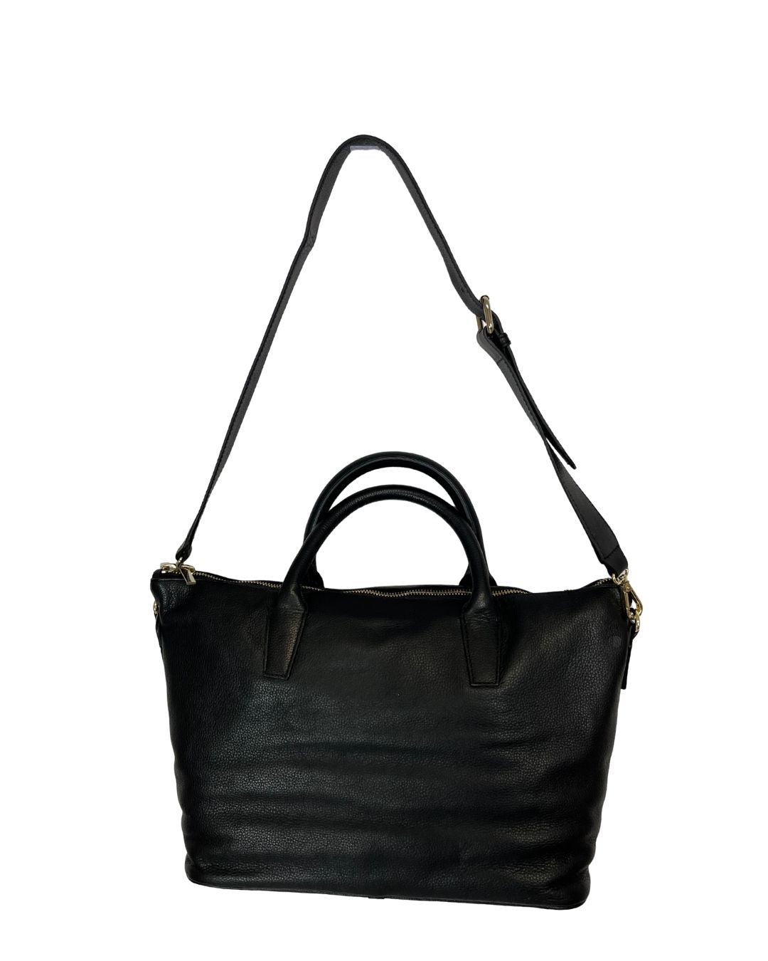 BARNEYS NEW YORK Black Leather Monica Satchel Bag