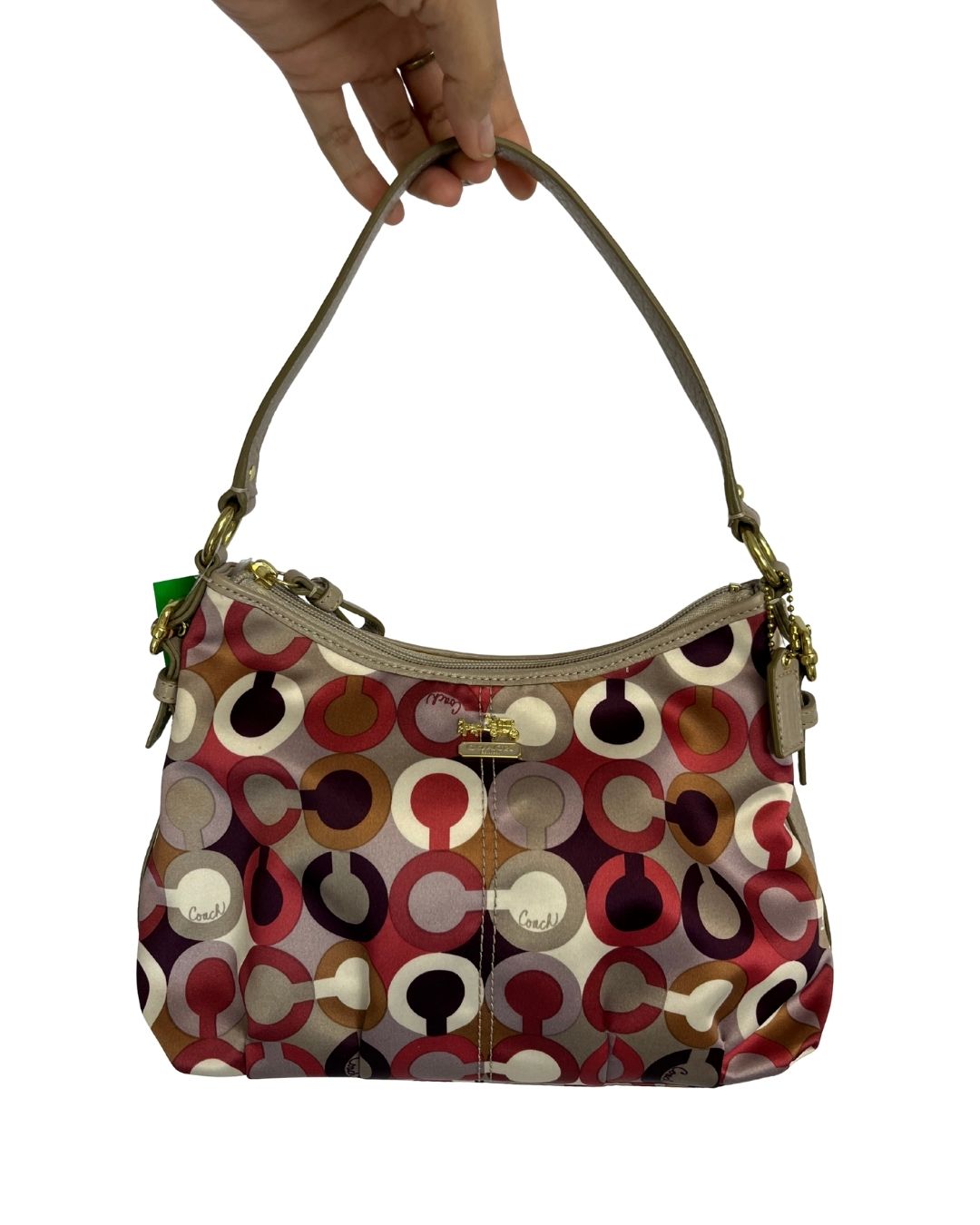 COACH Y2K Madison Graphic Op Art Sateem Shoulder Bag  Purse