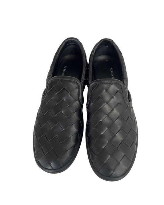 BOTTEGA VENETA Woven Black Leather Sneakers (Size 8.5)