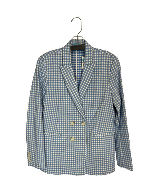 J. McLAUGHLIN Light Blue Gingham Blazer (Size 6)