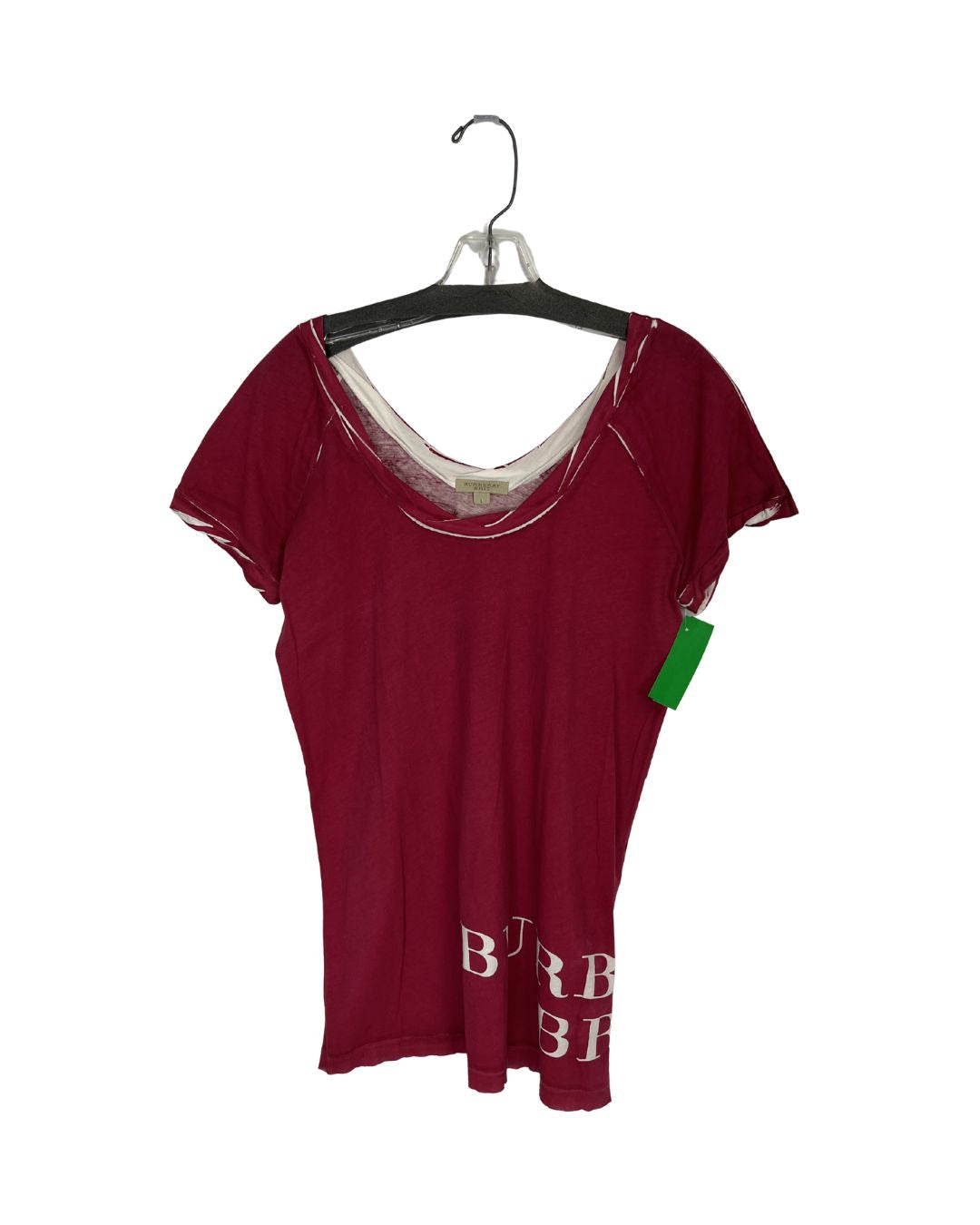 BURBERRY Brit Pink Logo Print Top Shirt (Size L)