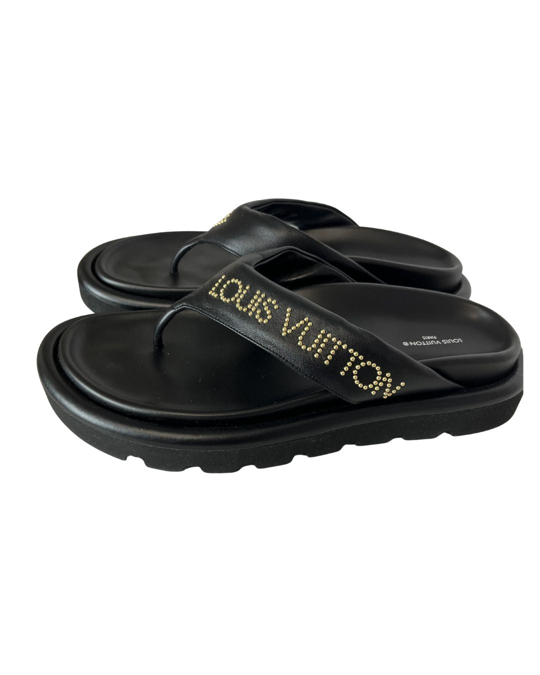 LOUIS VUITTON Pool Pillow Thong Black Sandals (Size 39)