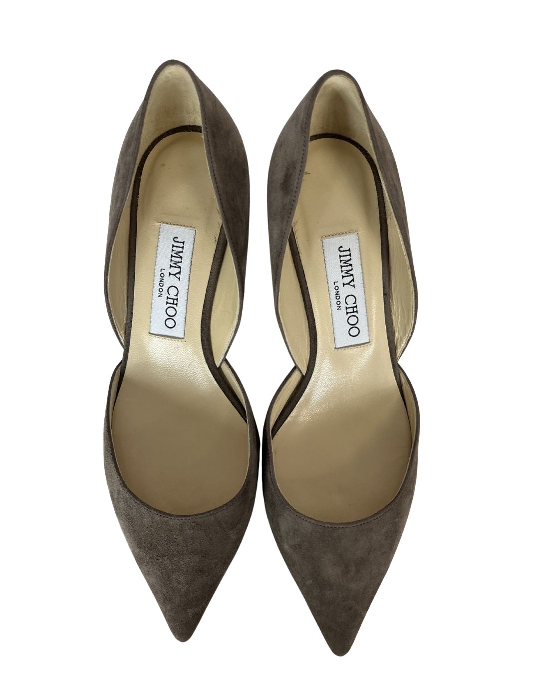 JIMMY CHOO Brown Suede Kitten Heel Pumps (Size 6.5)