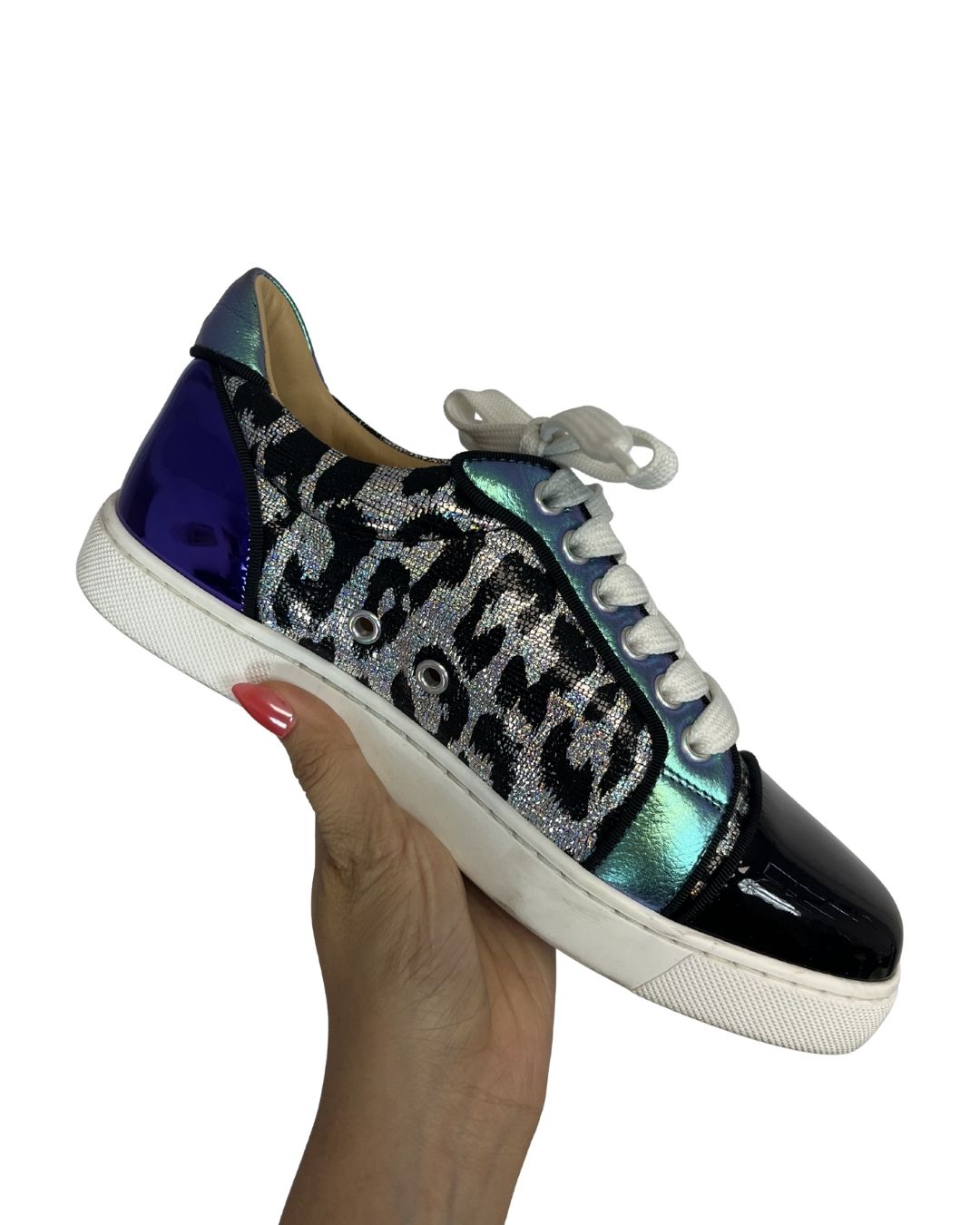 CHRISTIAN LOUBOUTIN Vieira Orlato Multi-Color Metallic Sneakers (Size 38)