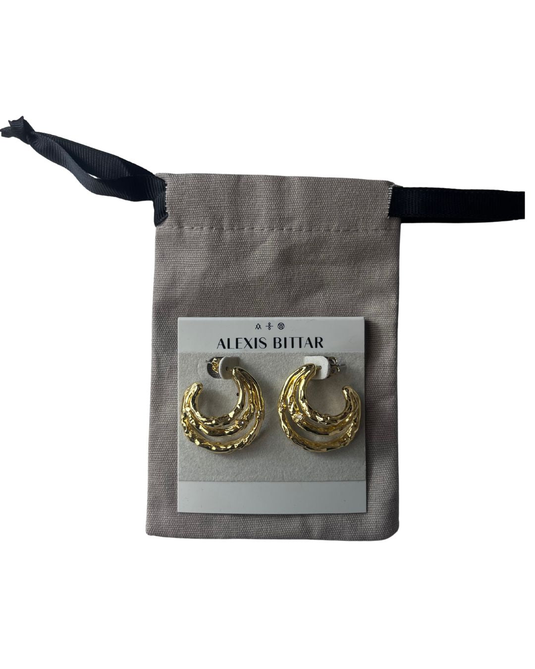 ALEXIS BITTAR Brut Thorn Orbit Gold Hoop Earrings