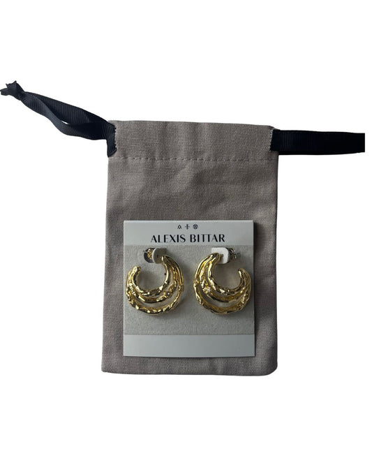 ALEXIS BITTAR Brut Thorn Orbit Gold Hoop Earrings