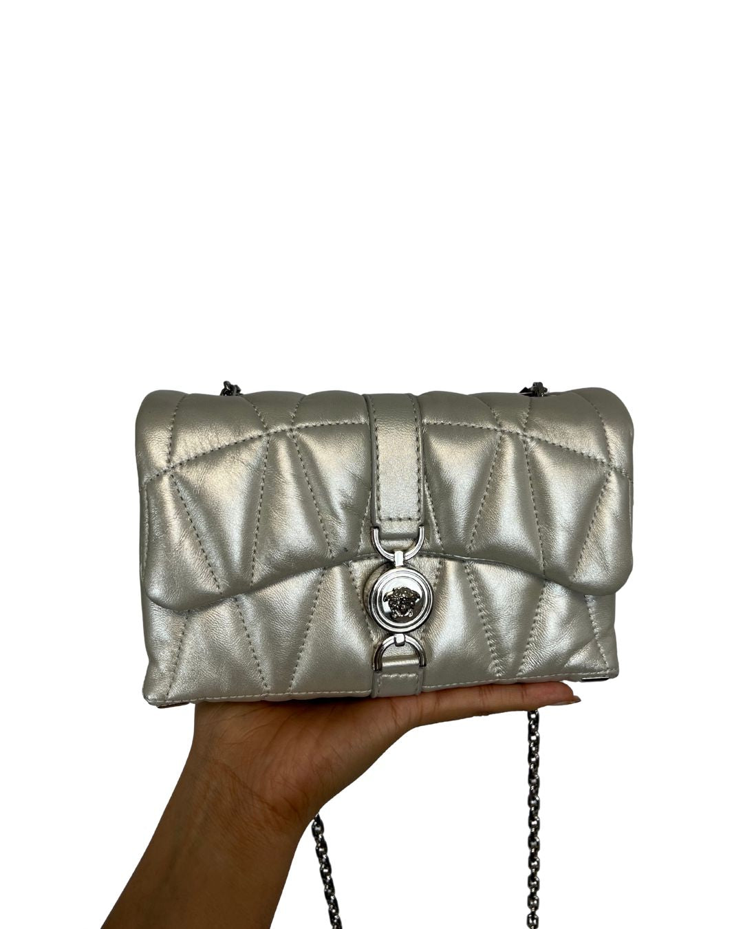 VERSACE Kleio Metallic Quilted Bag