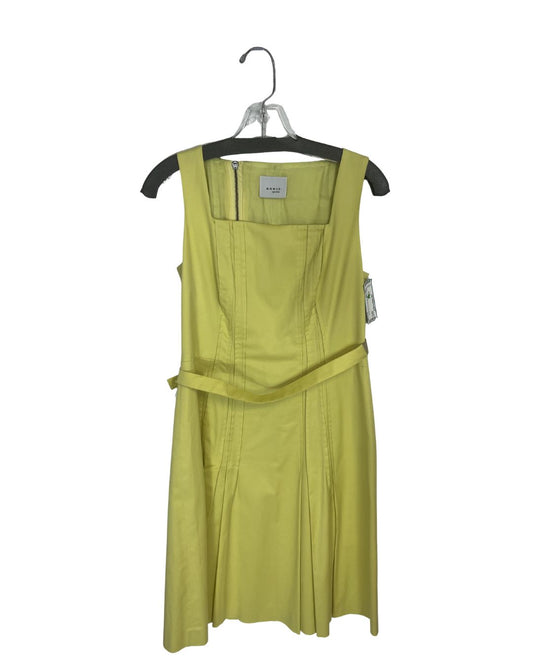 AKRIS Yellow Sleeveless Pleated  Dress (Size 8)