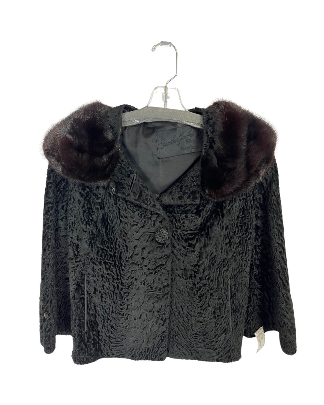 GUNTHER JACKEL Black Fur Trim Jacket (Size S)