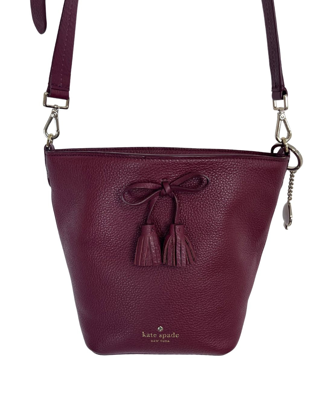 KATE SPADE Burgundy Hayes Street Bucket Bag