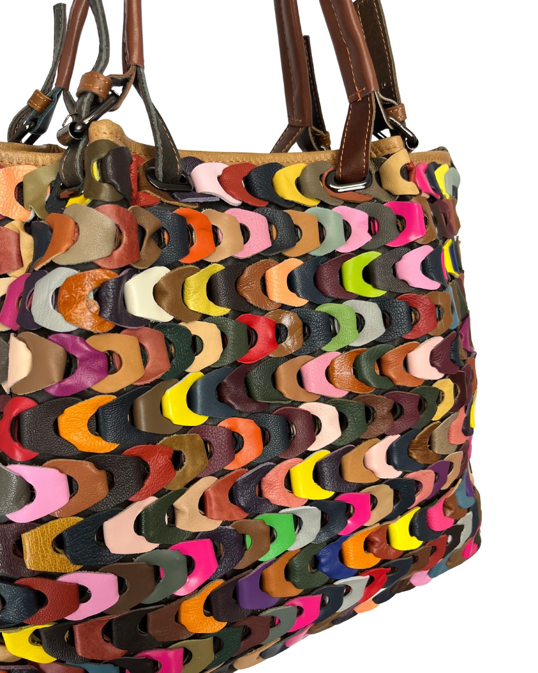 VERA PELLE Multi-Color Leather Shoulder Bag