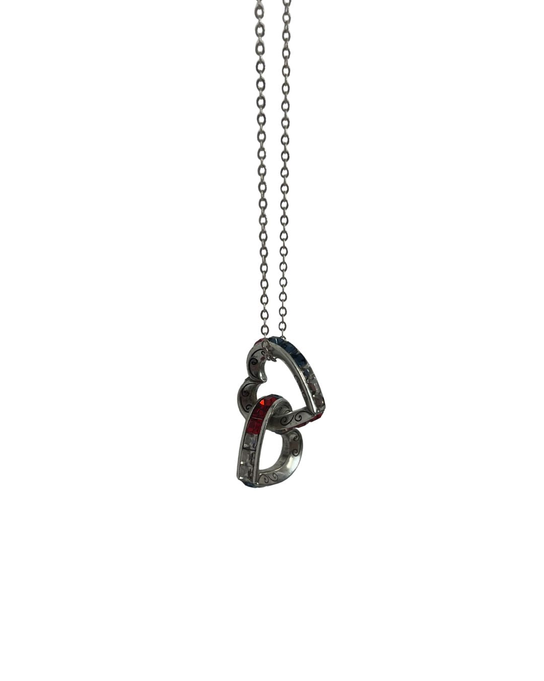 BRIGHTON Spectrum Red, White, & Blue Hearts Necklace