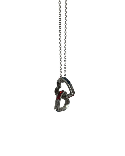 BRIGHTON Spectrum Red, White, & Blue Hearts Necklace