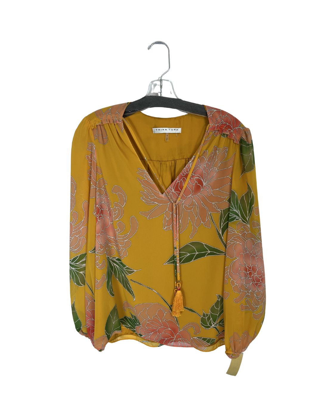 TRINA TURK Yellow Floral Top (Size S)