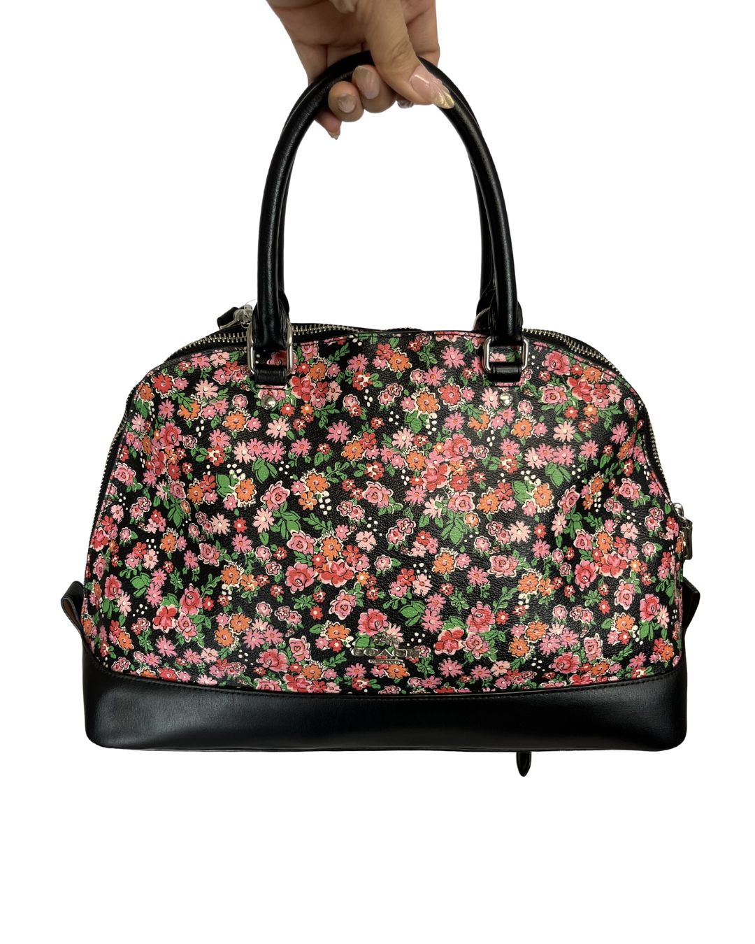 COACH Sierra Posey Cluster Floral Print Satchel Handbag Purse