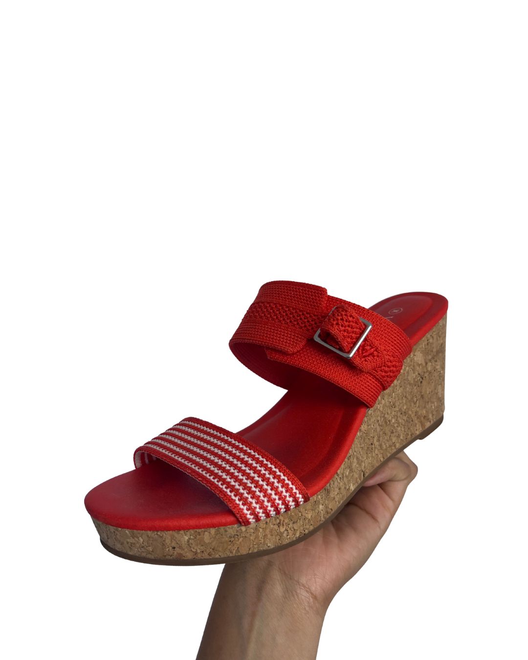 VIVAIA Orange Woven Wedge Sandals (Size 7)
