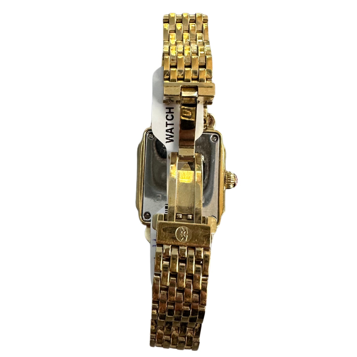 MICHELE Deco Mini Gold Tone Watch with Diamonds