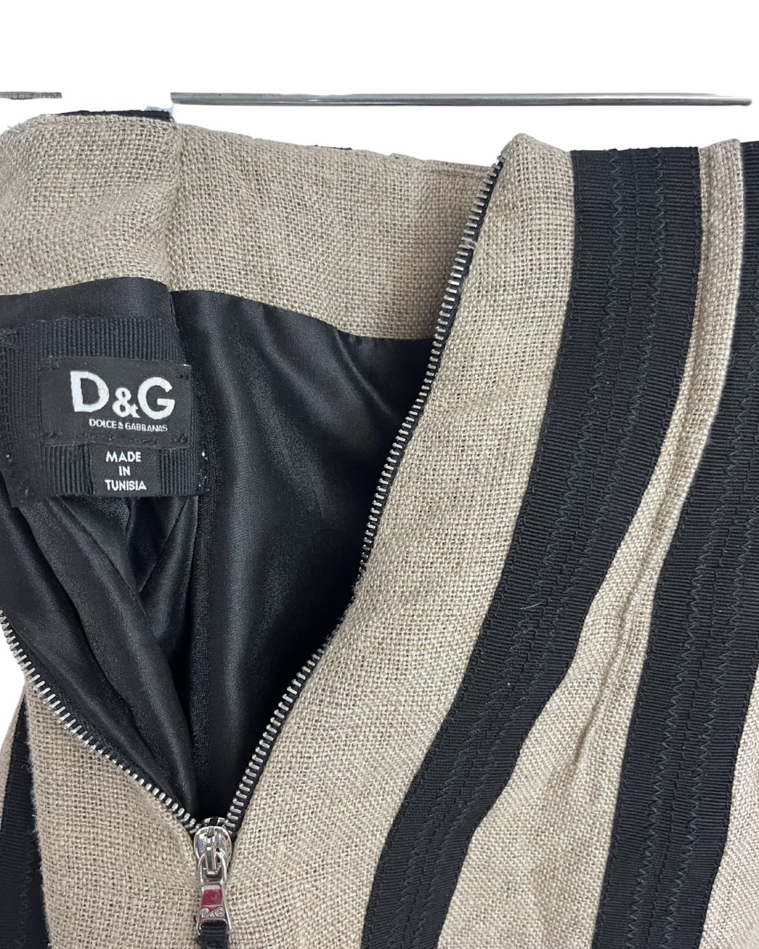 DOLCE & GABBANA Tan & Black Skater Skirt (Size 6)