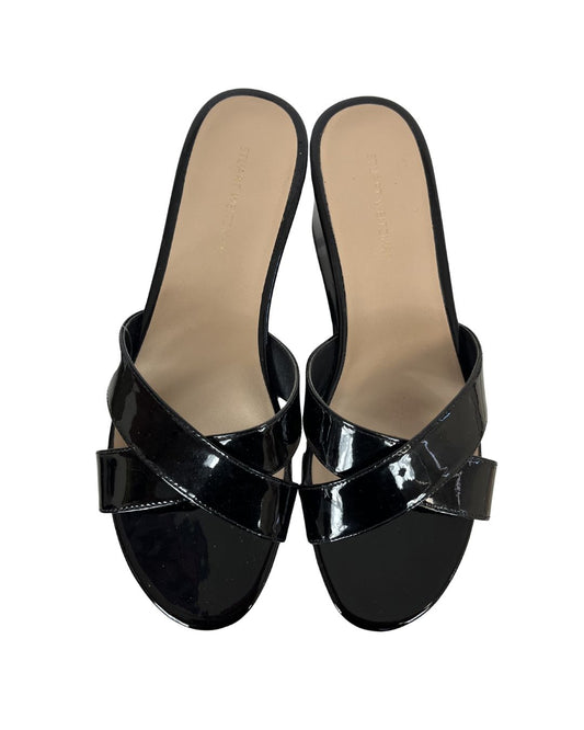 STUART WEITZMAN Black Leather Sandals (Size 6.5)