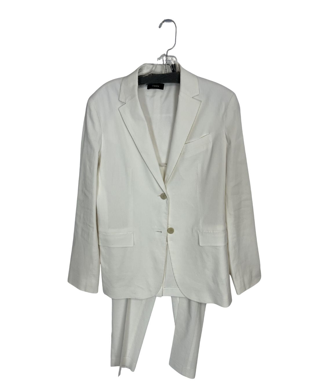 THEORY White Blazer & Pants Suit Set (Size 6)