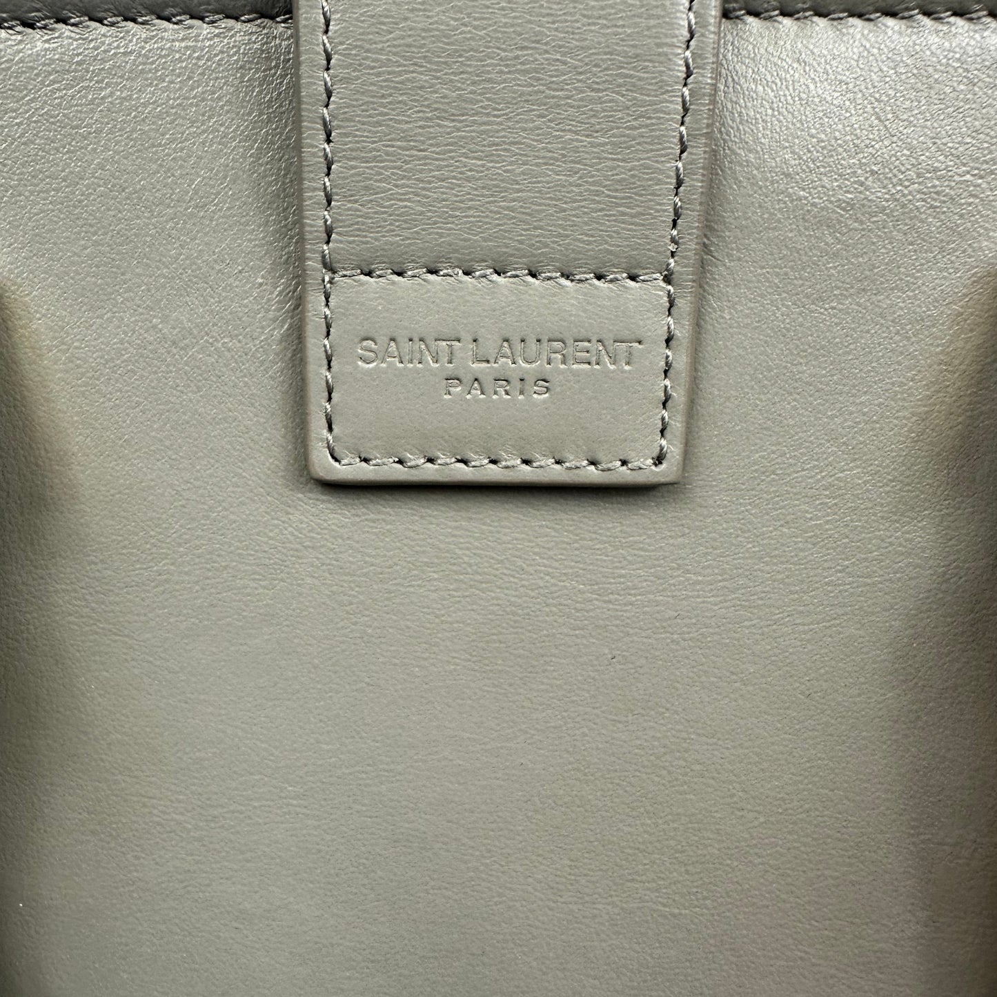 SAINT LAURENT Calfskin Small Monogram Cabas Fog