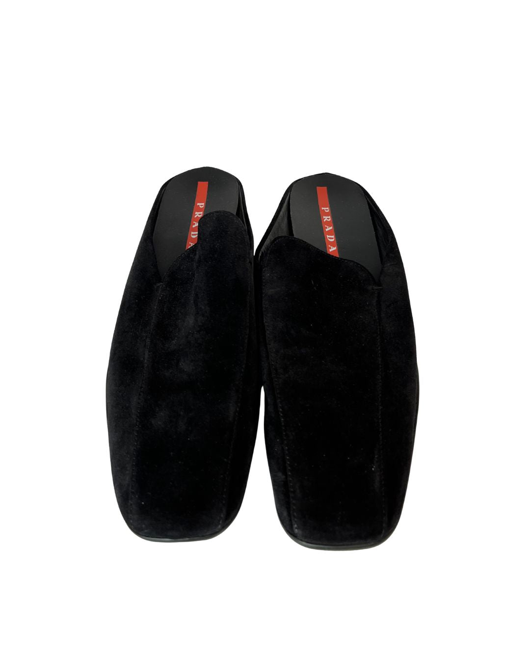 PRADA Black Suede Flat Mules (Size 9.5)