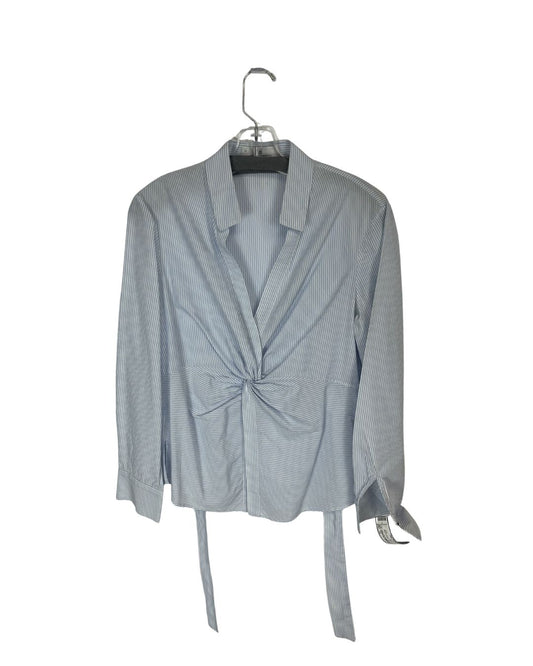 CAROLINA HERRERA Blue & White Striped Top (Size 12)