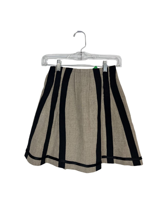 DOLCE & GABBANA Tan & Black Skater Skirt (Size 6)