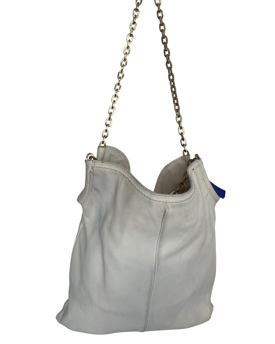 JIMMY CHOO White Leather Hobo Shoulder Bag
