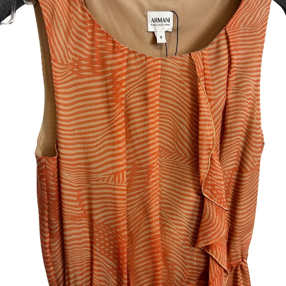 Armani Scoop Neck Ruffle Sleeveless Top Size 2