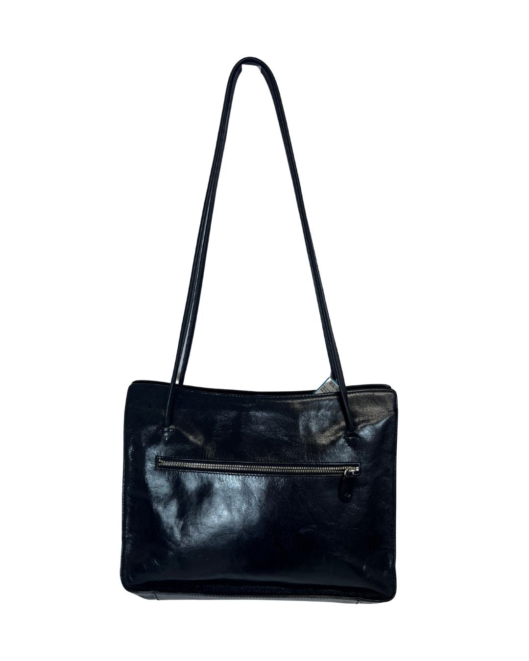 MONSAC Black Leather Shoulder Tote Bag
