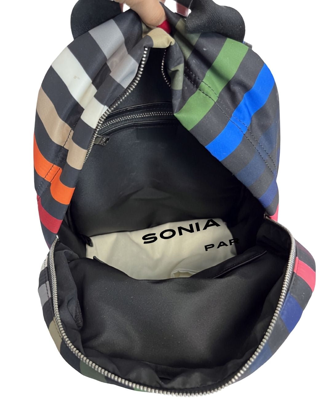 SONIA RYKIEL Nylon Multi-Color Striped Backpack