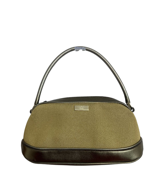 GUCCI Vintage Small Tan Canvas Handbag