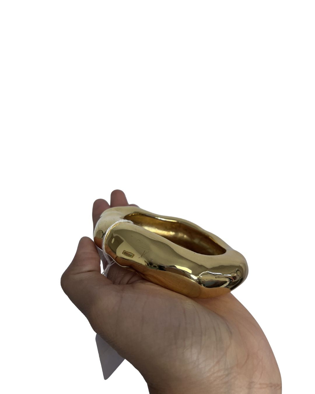 ALEXIS BITTAR Wide Molten Gold Bangle Bracelet