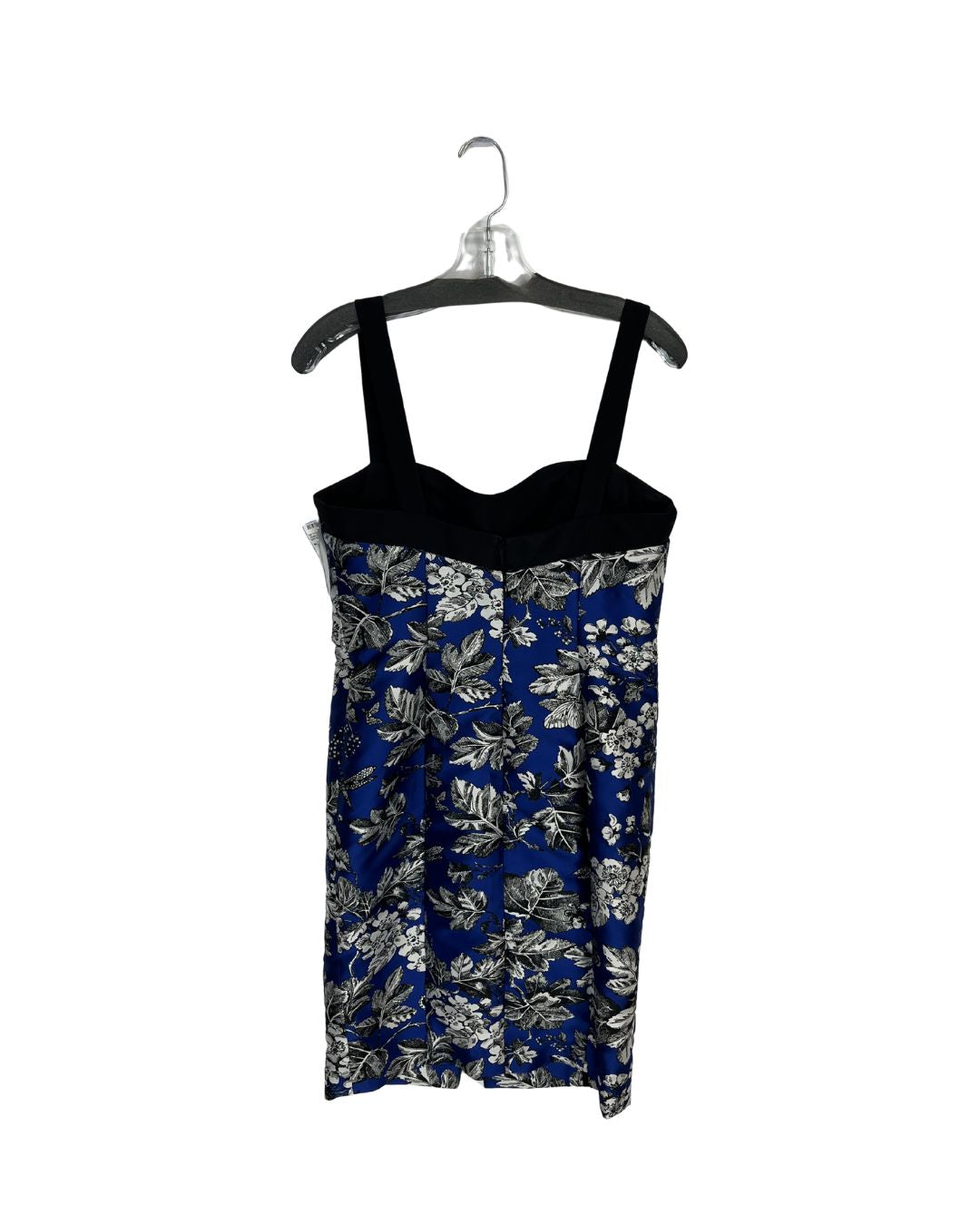 CAROLINA HERRERA Blue Floral Midi Dress (Size 8)