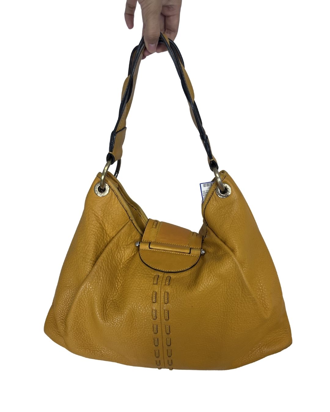 TUMI Mustard Yellow Leather Tote Bag