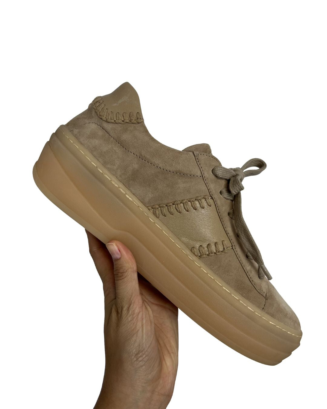 GABOR Beige Suede Sneakers (Size 7.5)