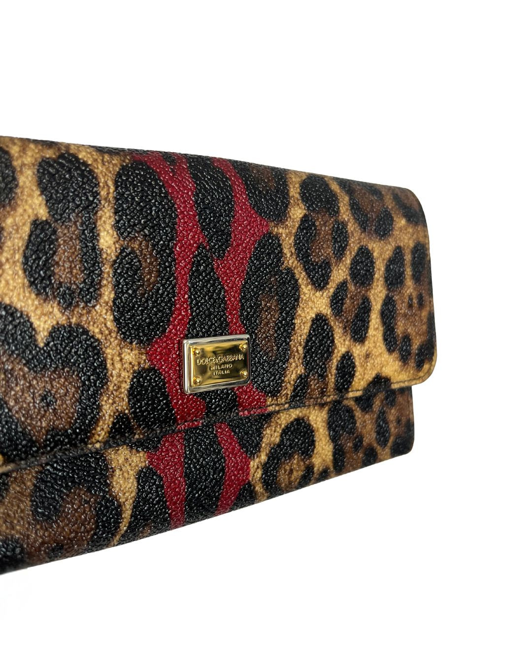 DOLCE & GABBANA Leopard Print Leather Wallet