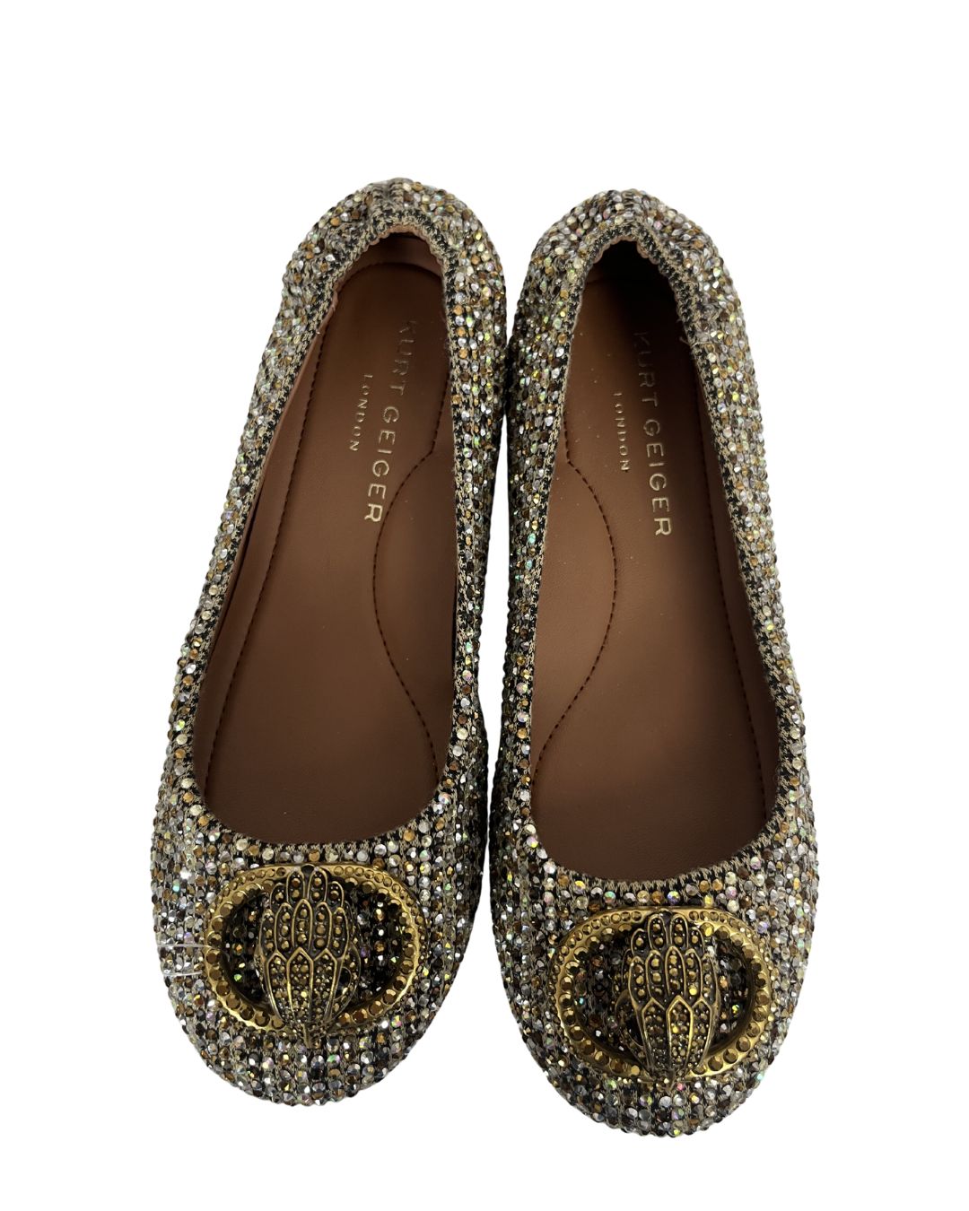 KURT GEIGER London Chelsea Crystal Embellished Flats (Size 6.5)