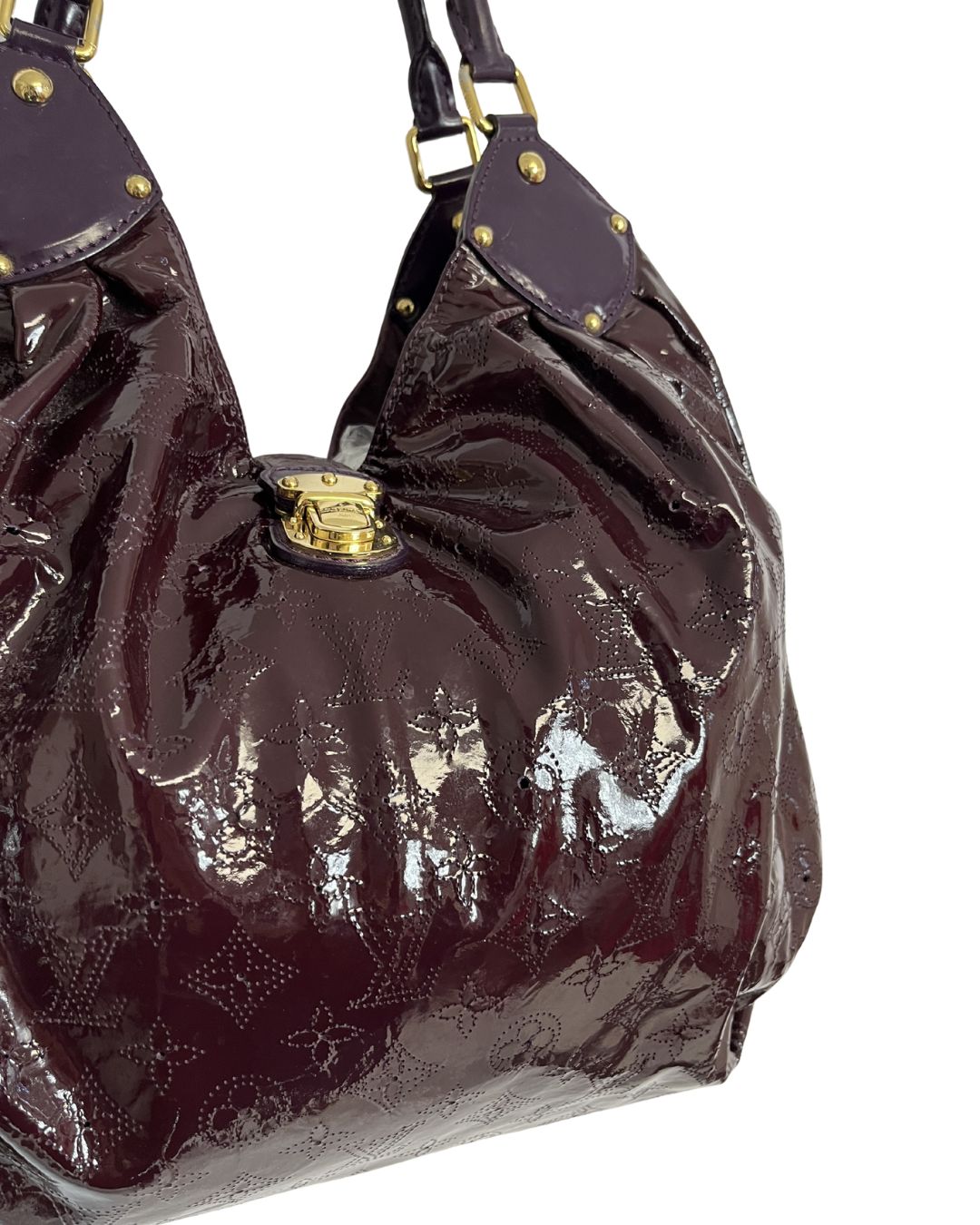 LOUIS VUITTON Limited Edition Monogram Mahina Surya Purple Hobo Bag