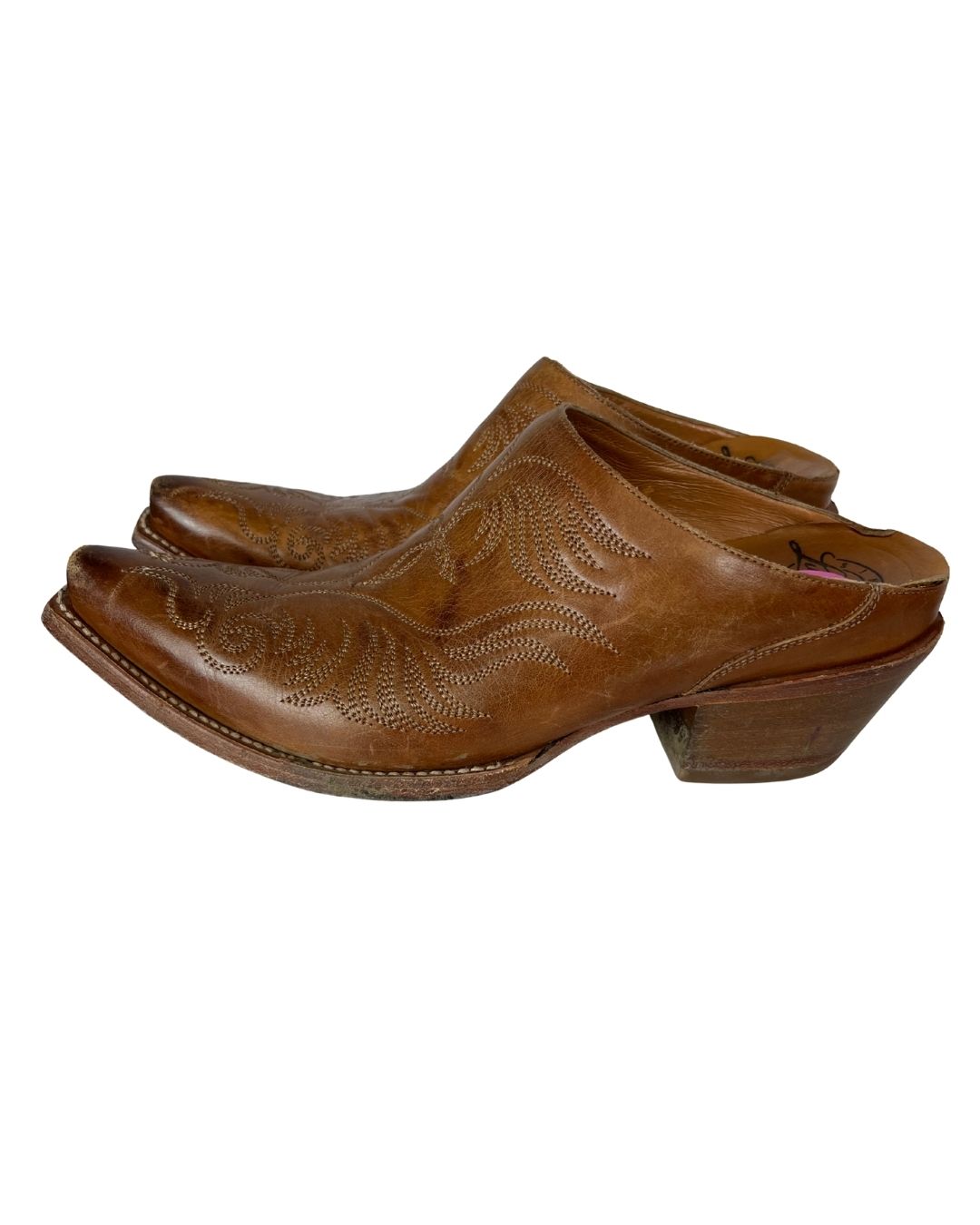 LUCCHESE Charlie 1 Horse Brown Leather Cowboy Mules (Size 8)