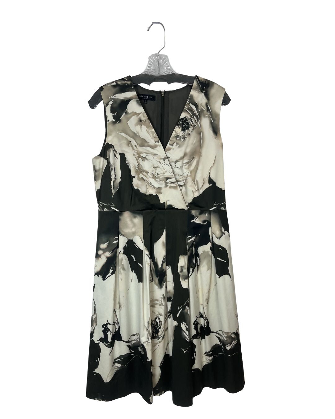 LAFAYETTE 148 Junette Black & White Floral Sleeveless Dress (Size 12)