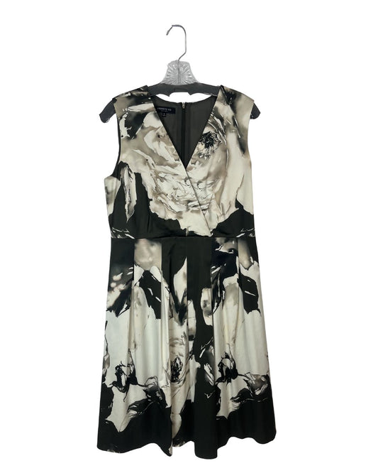 LAFAYETTE 148 Junette Black & White Floral Sleeveless Dress (Size 12)